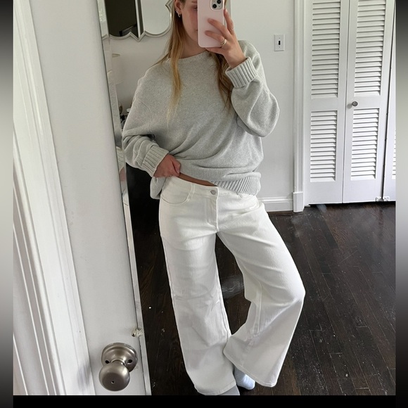 High-Rise Wide Leg Jeans — White - Picture 3 of 3